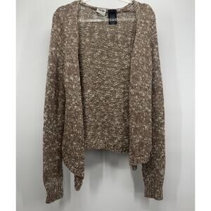 Harley Davidson Open Front Chunky Knit Cardigan Medium Sweater Brown Bikercore